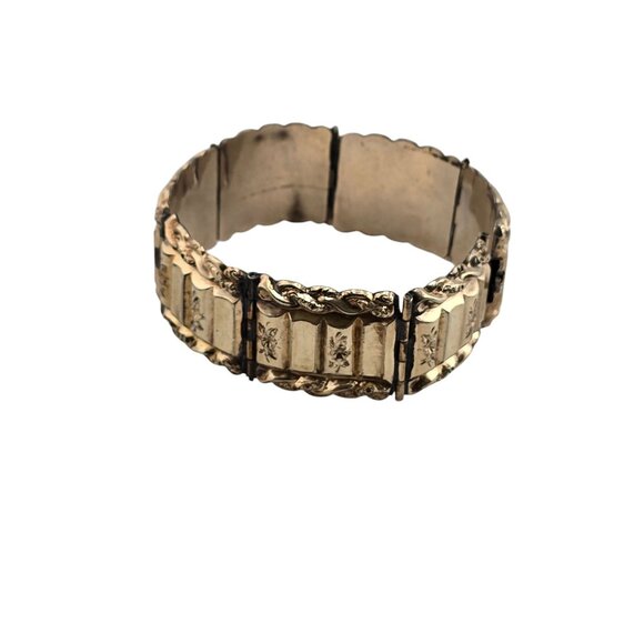 Antique Gold Filled Detailed Hinged Bracelet (A7729) - Picture 1 of 5